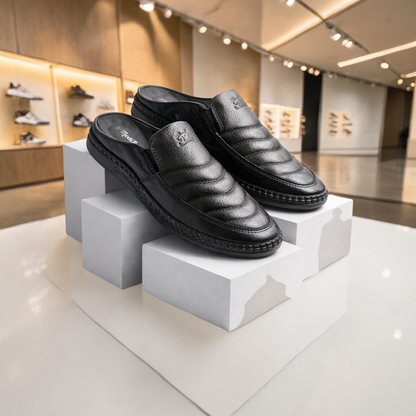 জেলি সোল | Black Comfort Leather Men’s Loafers Shoe– ডক্টর ইনসোল জুতা – 107