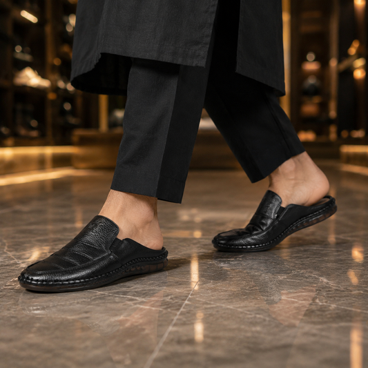 Premium Black Comfort Leather Men’s Loafers Shoe– ডক্টর ইনসোল জুতা – 107