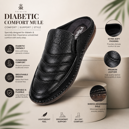 জেলি সোল | Black Comfort Leather Men’s Loafers Shoe– ডক্টর ইনসোল জুতা – 107