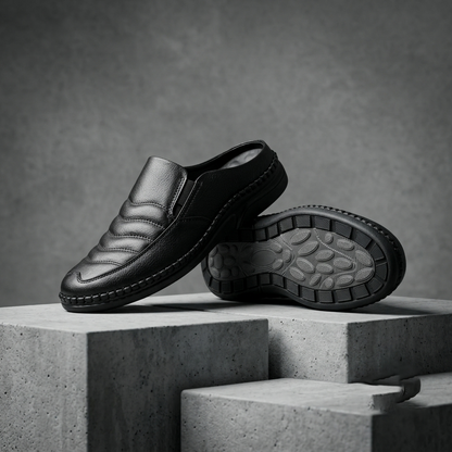 হাওয়াই সোল | Black Leather Men’s Loafers Shoe – 108
