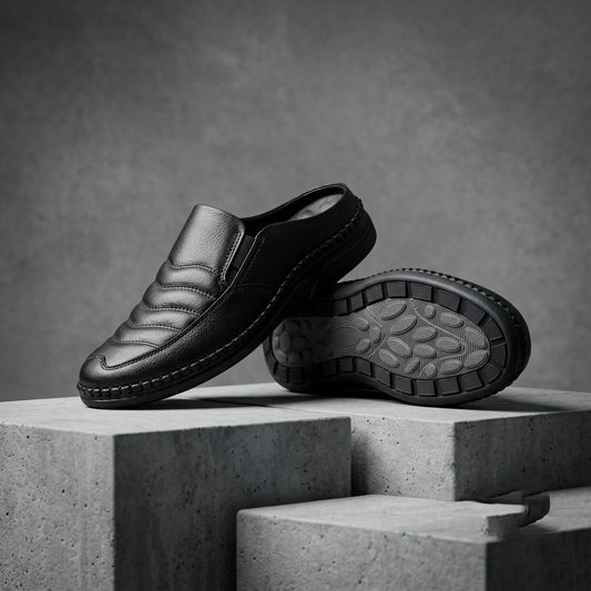 হাওয়াই সোল | Black Leather Men’s Loafers Shoe – 108