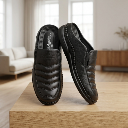 হাওয়াই সোল | Black Leather Men’s Loafers Shoe – 108