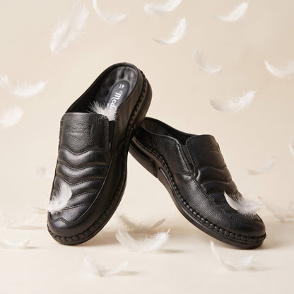 হাওয়াই সোল | Black Leather Men’s Loafers Shoe – 108