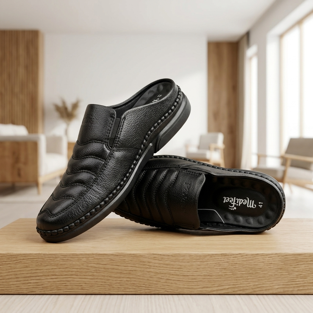 হাওয়াই সোল | Black Leather Men’s Loafers Shoe – 108