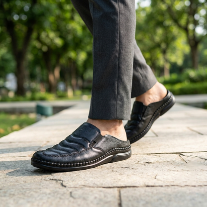 হাওয়াই সোল | Black Leather Men’s Loafers Shoe – 108