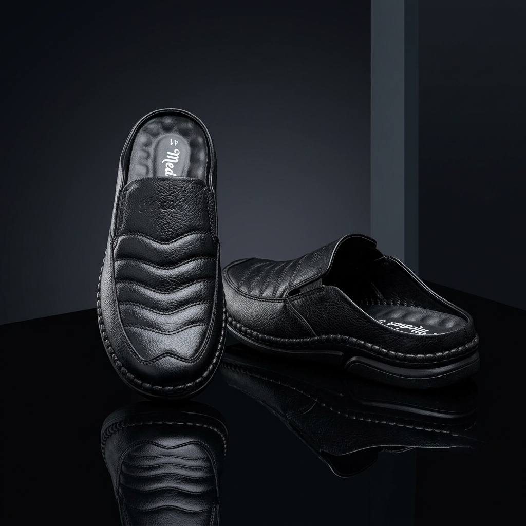 হাওয়াই সোল | Black Leather Men’s Loafers Shoe – 108