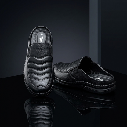 হাওয়াই সোল | Black Leather Men’s Loafers Shoe – 108
