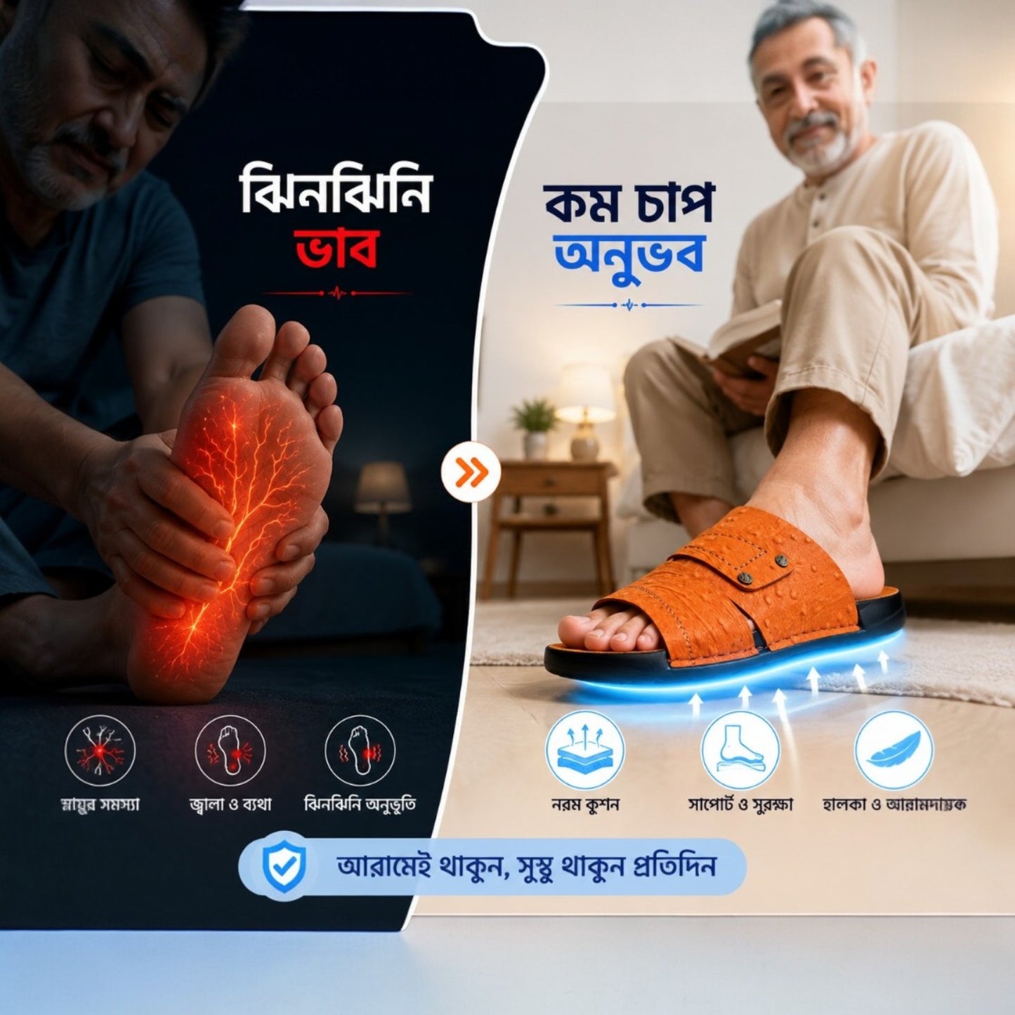 Diabetic Care Leather Shoe | ডায়াবেটিক কেয়ার জুতা-116