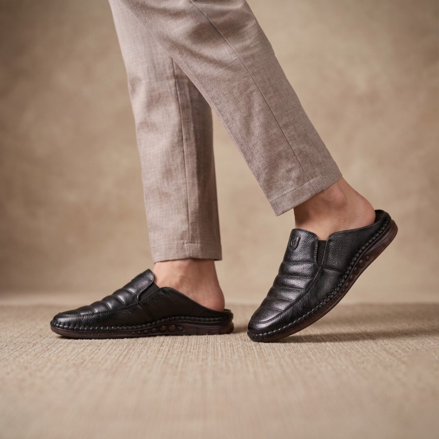 জেলি সোল | Black Comfort Leather Men’s Loafers Shoe– ডক্টর ইনসোল জুতা – 107