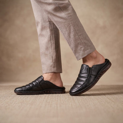 জেলি সোল | Black Comfort Leather Men’s Loafers Shoe– ডক্টর ইনসোল জুতা – 107