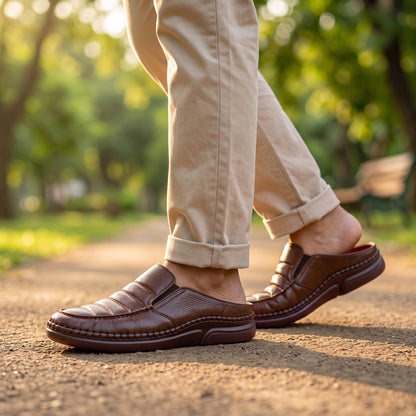 হাওয়াই সোল | Chocolate Leather Men’s Loafers Shoe – 108