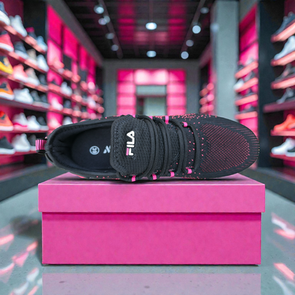 Black Fila Women's Walking Sneakers লেডিস সকাল-বিকাল হাঁটার জুতা