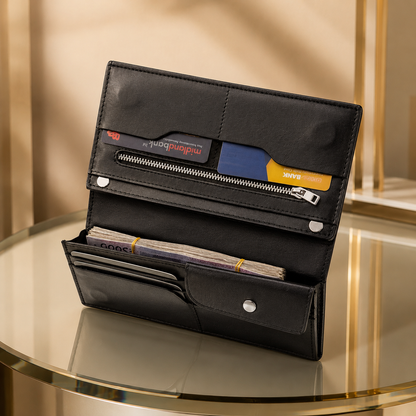 Black Diabetic Care Long Wallet | কার্ড, ক্যাশ ও ডকুমেন্ট অর্গানাইজার
