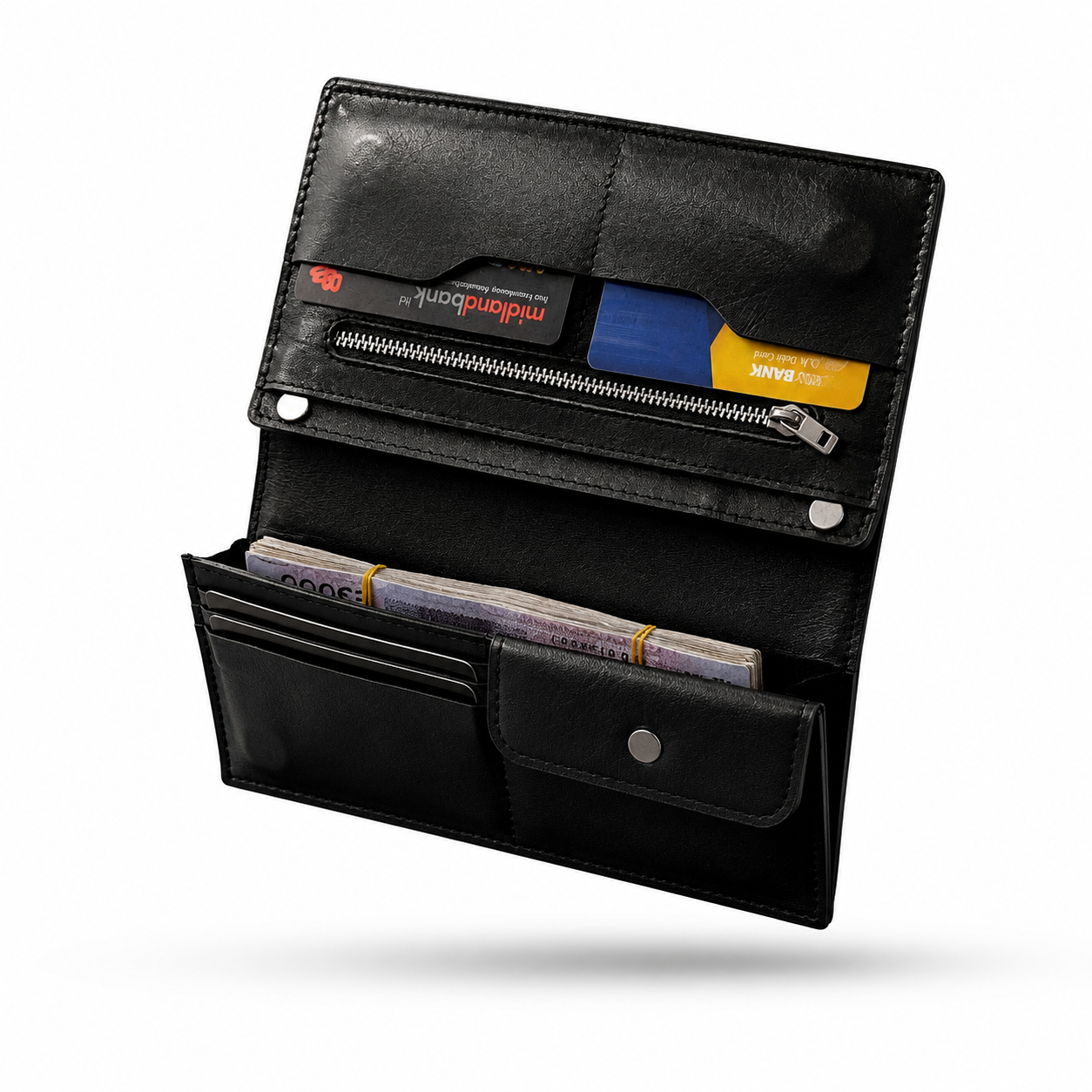 Black Diabetic Care Long Wallet | কার্ড, ক্যাশ ও ডকুমেন্ট অর্গানাইজার
