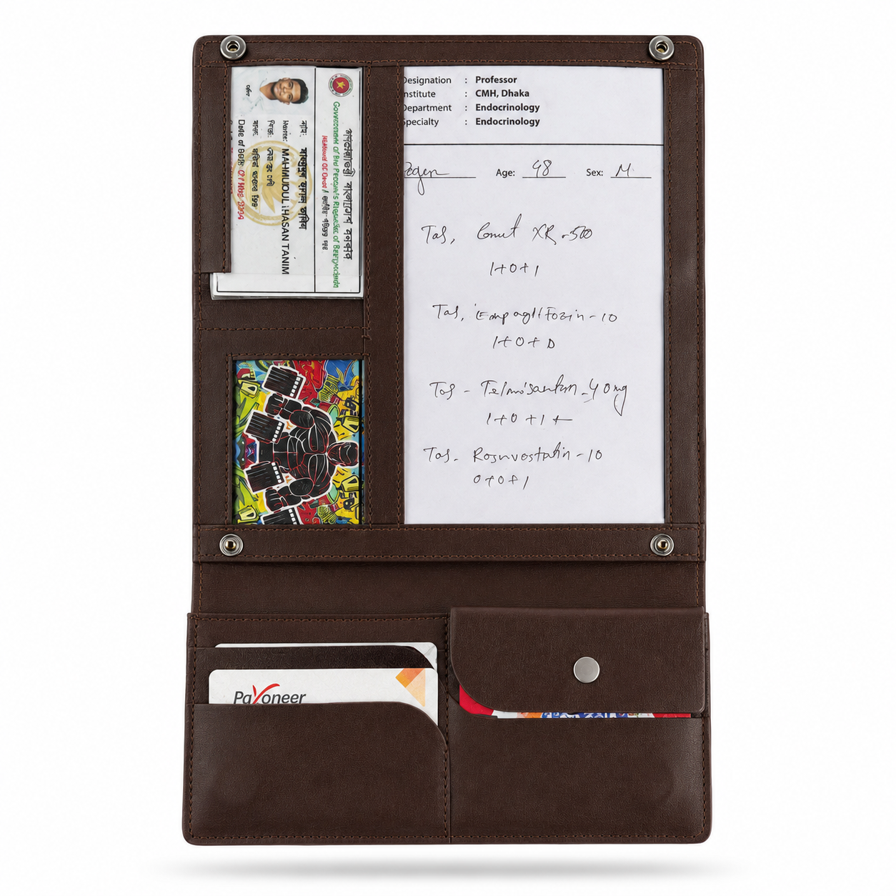 Chocolate Diabetic Care Long Wallet | কার্ড, ক্যাশ ও ডকুমেন্ট অর্গানাইজার