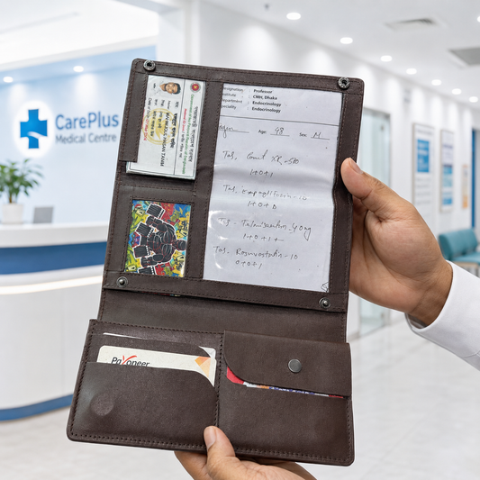 Chocolate Diabetic Care Long Wallet | কার্ড, ক্যাশ ও ডকুমেন্ট অর্গানাইজার