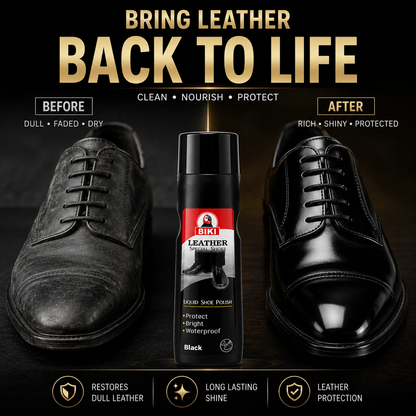 BIKI BLACK Leather Liquid Shoe Polish 75ml –