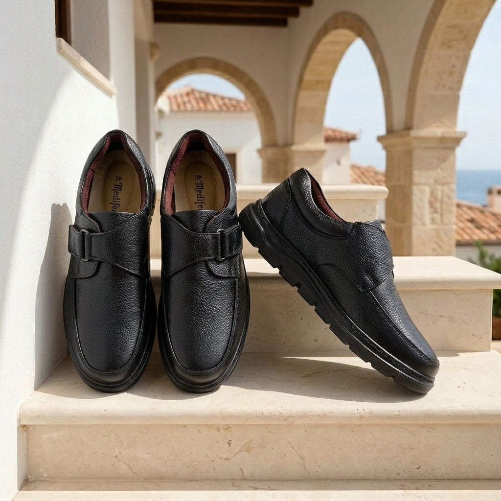 Formal Black Comfort Shoes | Free Glucometer | ফ্রী ডায়াবেটিস মেশিন | A300