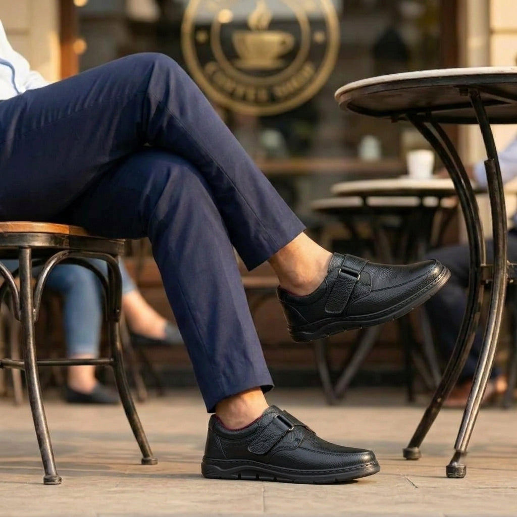 Formal Black Comfort Shoes | Free Glucometer | ফ্রী ডায়াবেটিস মেশিন | A300