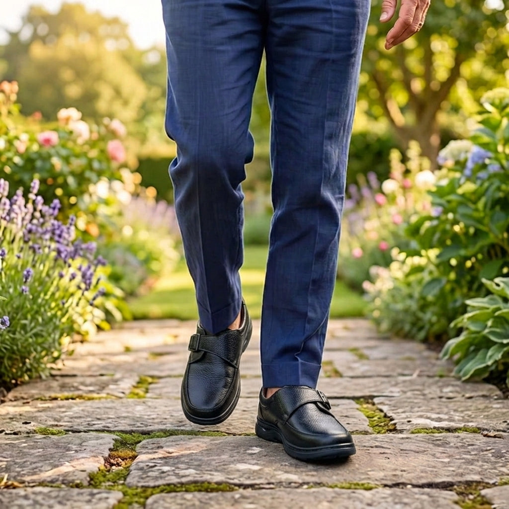 Formal Black Comfort Shoes | Free Glucometer | ফ্রী ডায়াবেটিস মেশিন | A300