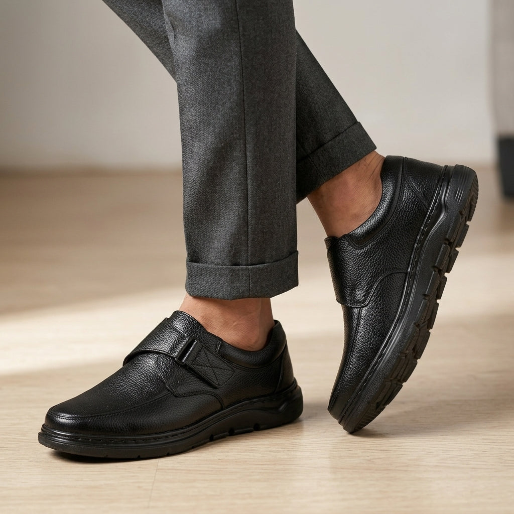 Formal Black Comfort Shoes | Free Glucometer | ফ্রী ডায়াবেটিস মেশিন | A300
