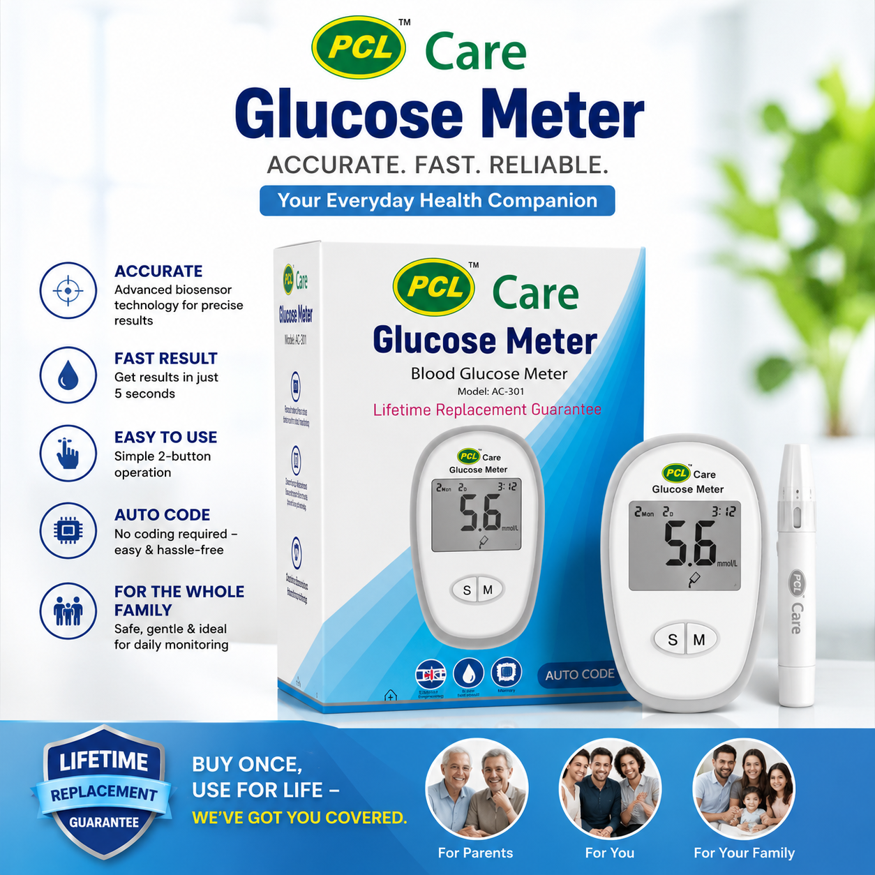 PCL Care Glucose Monitoring Device