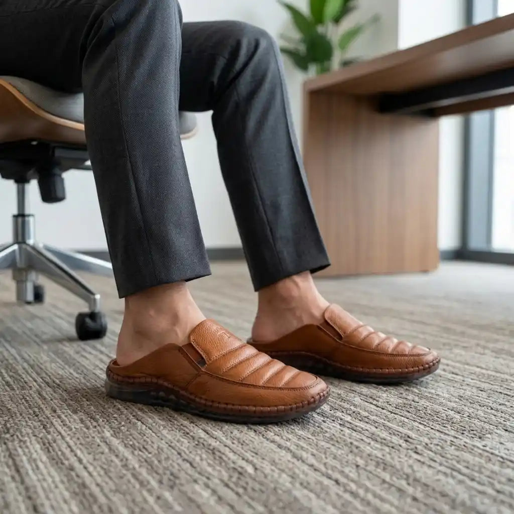জেলি সোল | Premium Brown Comfort Leather Men’s Loafers Shoe– ডক্টর ইনসোল জুতা – 107